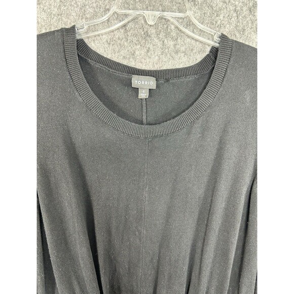 Torrid Dress Women's Size 4 Black Sweater Long Sleeve Knit Knee Length Stretch - Picture 5 of 11